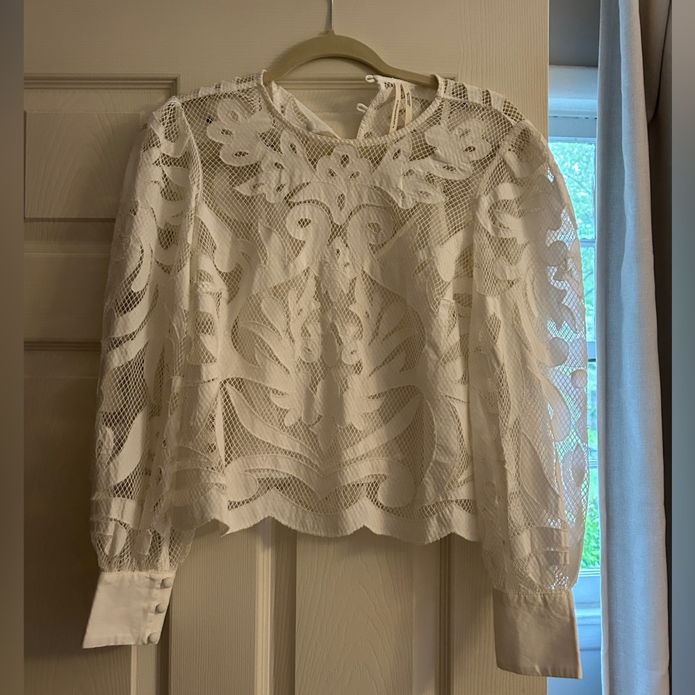 Anthropologie Cutwork Lace Top